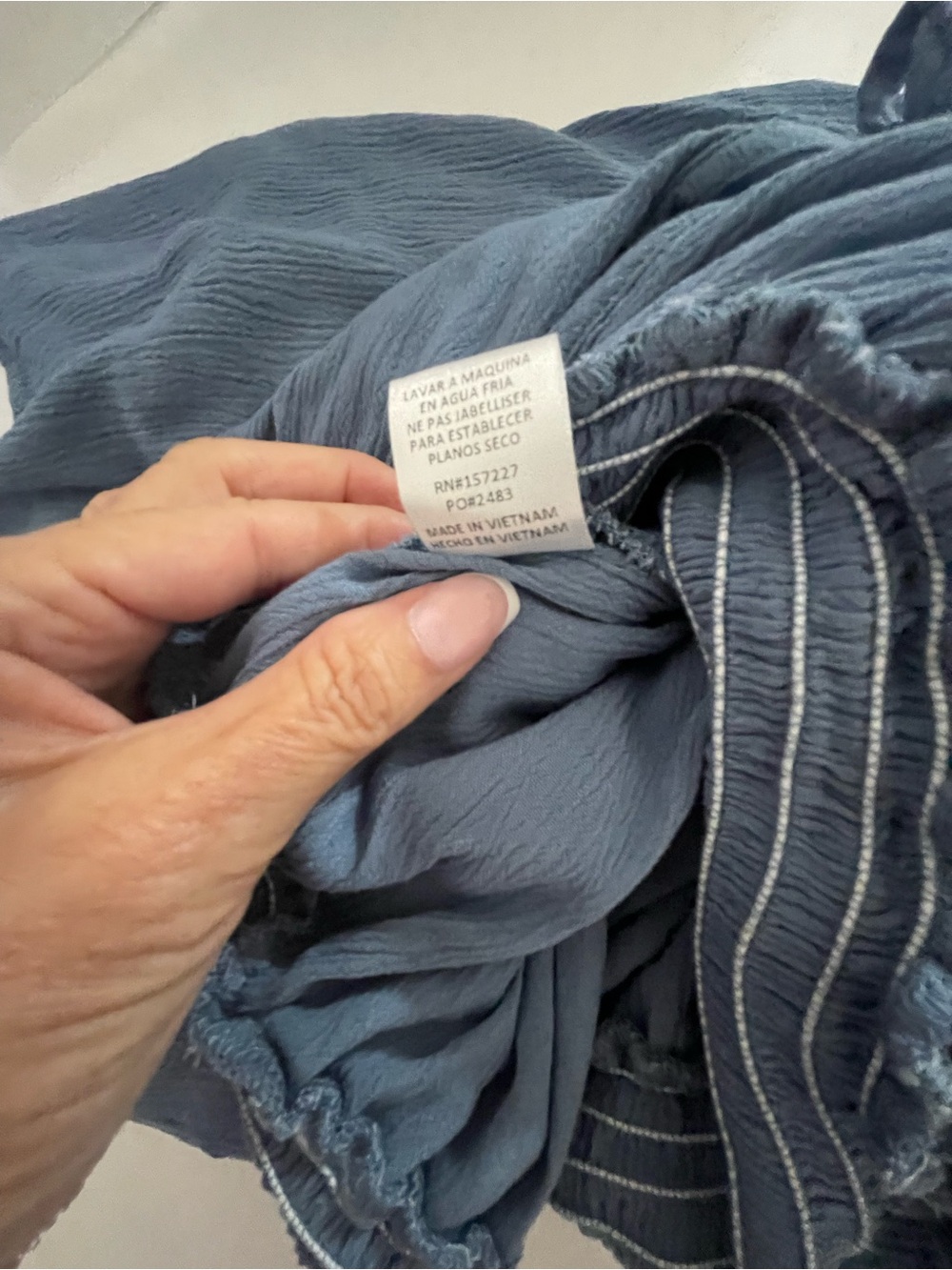 Sleeveless Slate Blue Smocked-Waist Wide-Leg Jumpsuit size Small - Picture 6 of 8